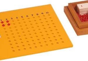 Multiplication Board with red Beads , Cards & Skittles